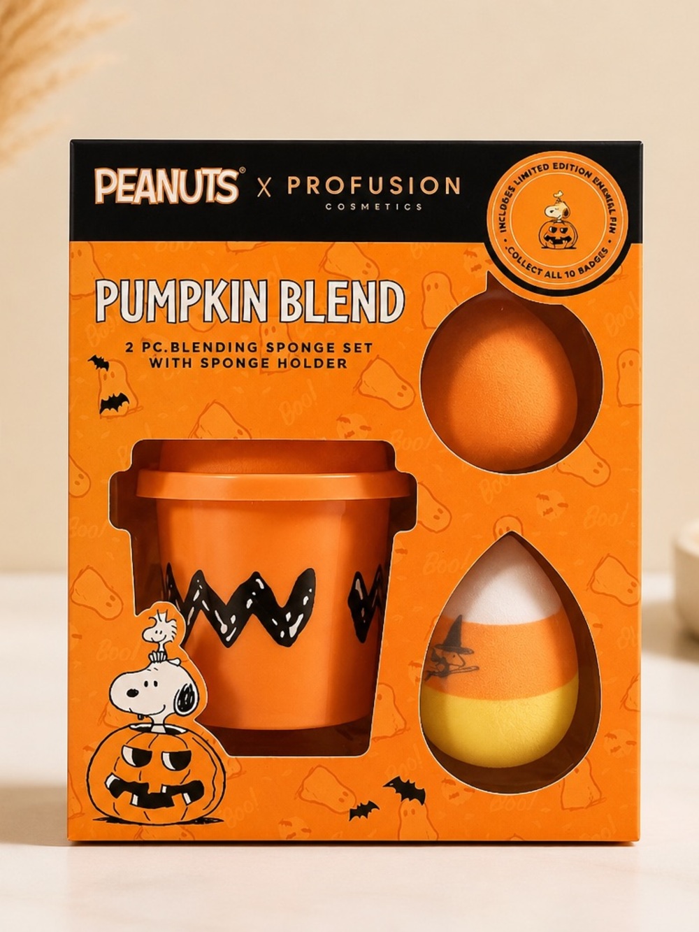 Peanuts x Profusion Pumpkin Blend 2-Pc Makeup Sponge Set
